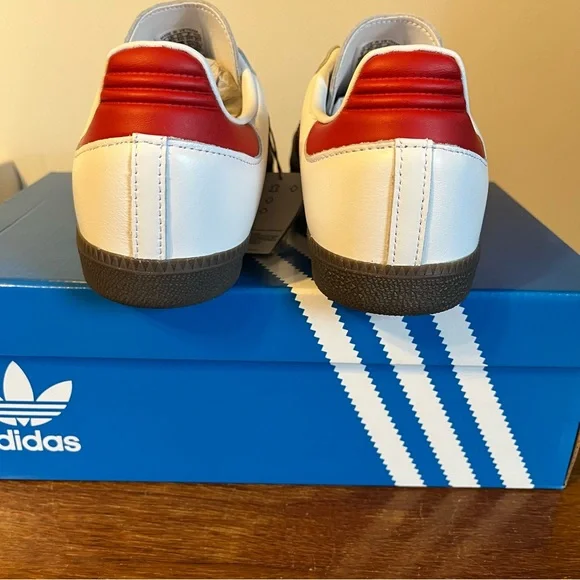 ADIDAS White/Scarlet Samba OG - Picture 7 of 11